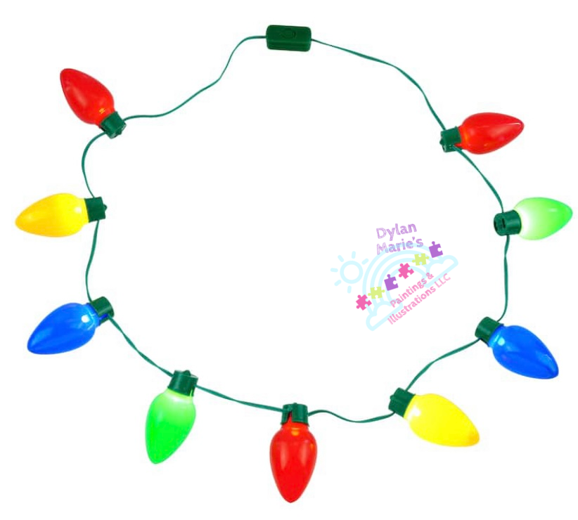 LED Christmas lights necklace