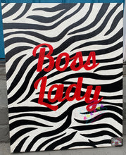 Load image into Gallery viewer, 16x20 Boss Lady in Zebra w/emblem
