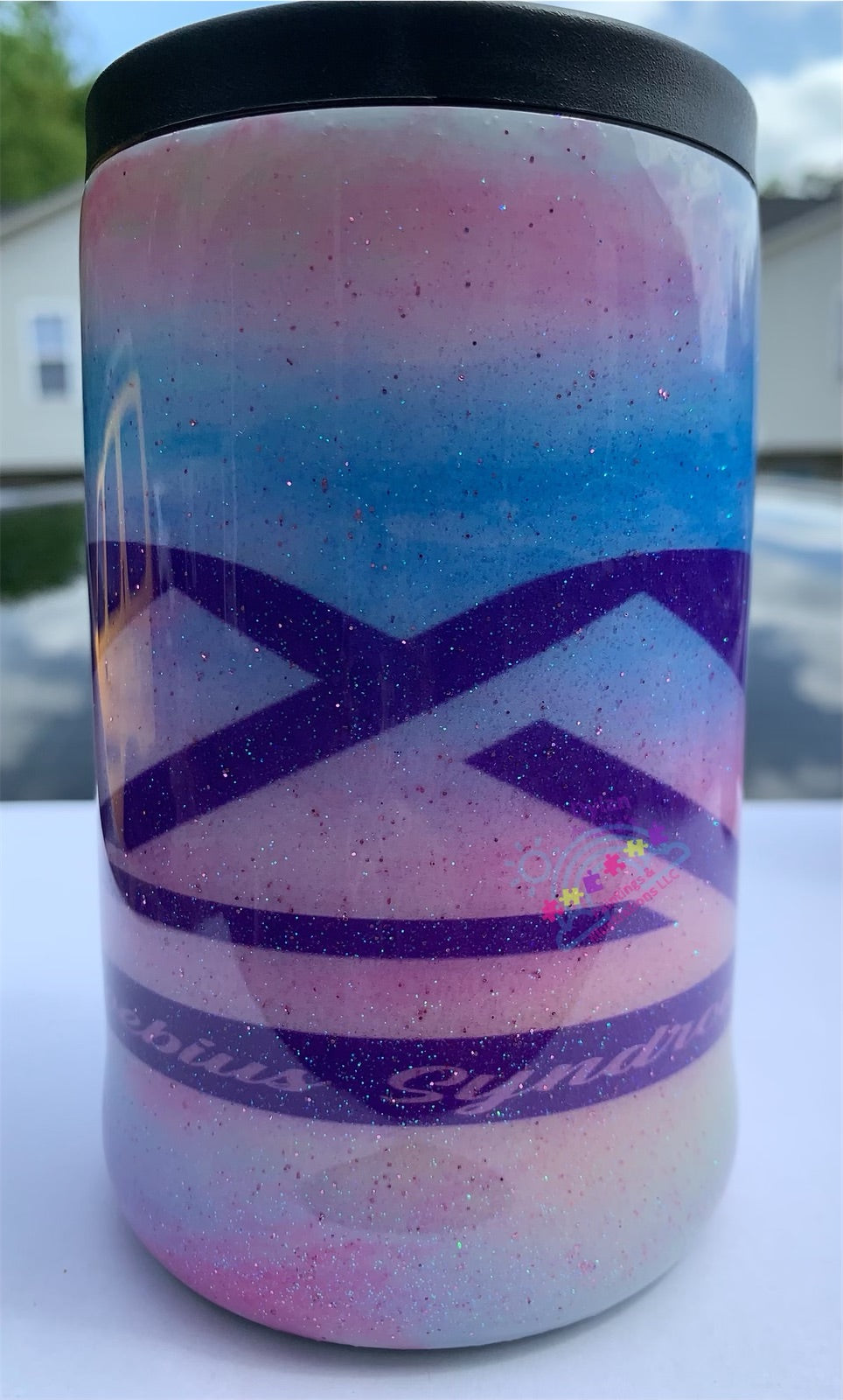 Moebius Syndrome 12oz Tumblers w/ Interchangeable lid, can cooler, and straw.