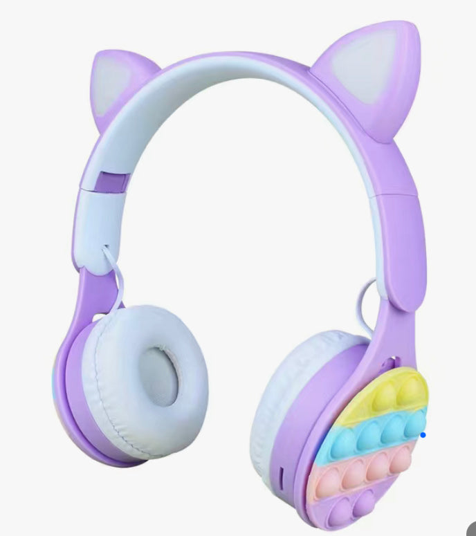 Cat Ear Wireless Headphones Purple