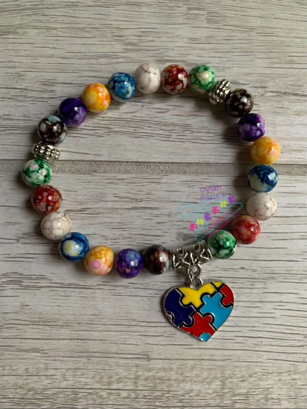 Autism awareness, beaded bracelets