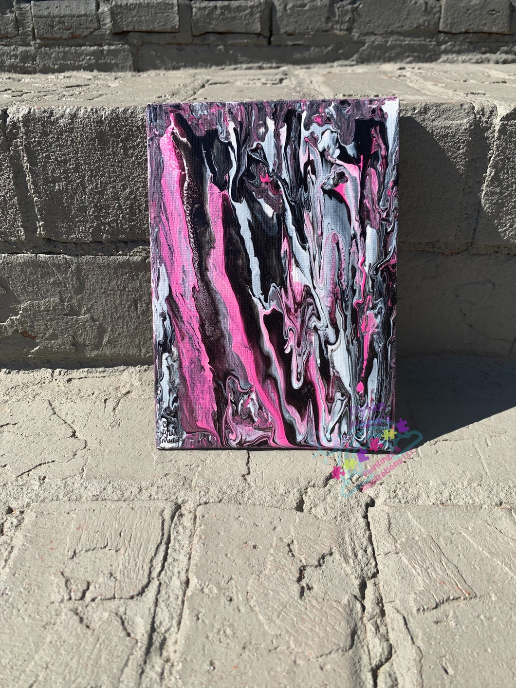“Pink Falls” w/clear easel