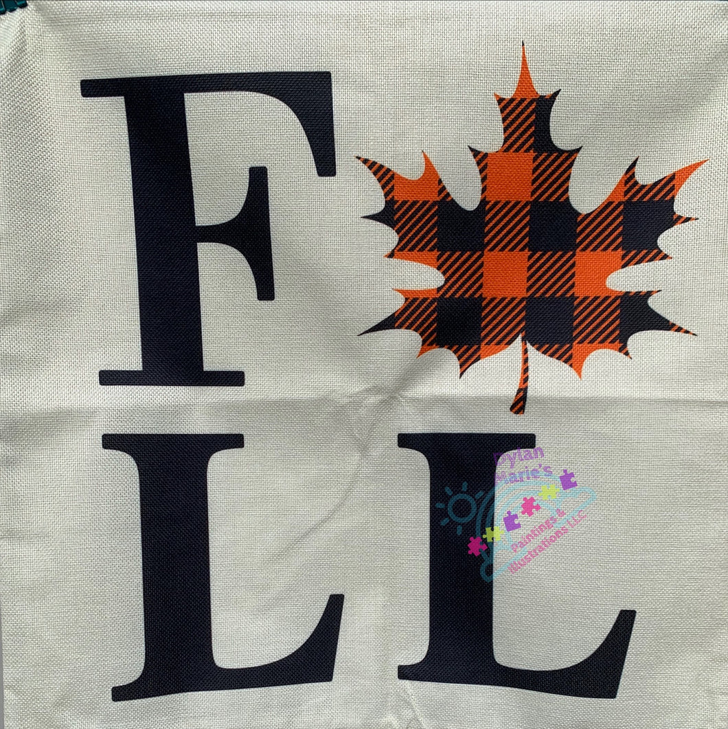 Fall Burlap Pillowcase