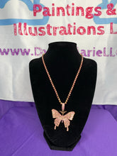 Load image into Gallery viewer, &quot;Jewel&quot; Butterfly Necklace 18in studded pendant
