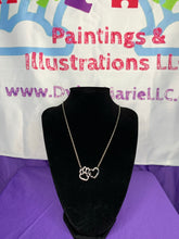 Load image into Gallery viewer, &quot;Animal Lover&quot; 18in necklace w/paw print &amp; heart
