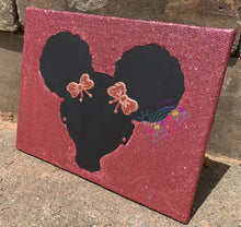 Load image into Gallery viewer, “Afro Puff Power” Rose Gold Glitter w/studded earrings
