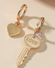 Load image into Gallery viewer, Key to My Heart earrings
