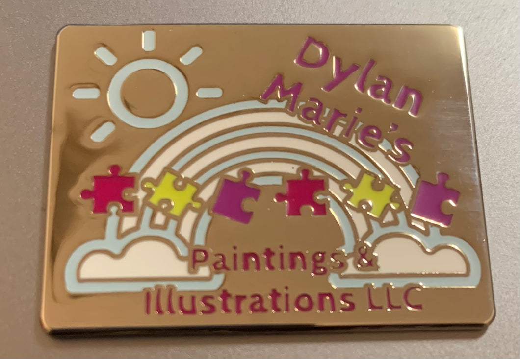 Dylan Marie’s metal emblem